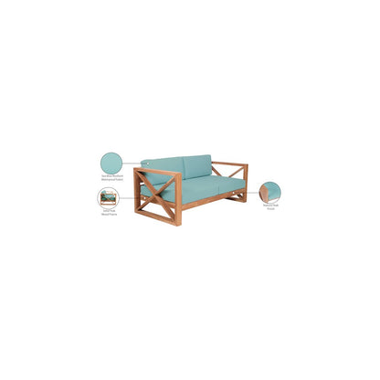 Anguilla Blue Water Resistant Fabric Outdoor Sofa