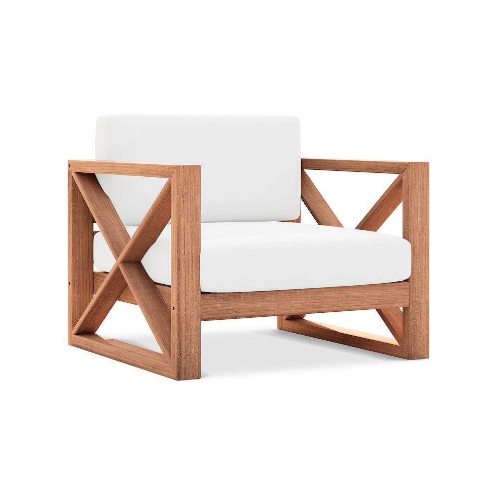 Anguilla Off White Water Resistant Fabric Outdoor Chair