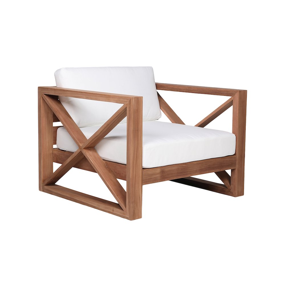 Anguilla Off White Water Resistant Fabric Outdoor Chair