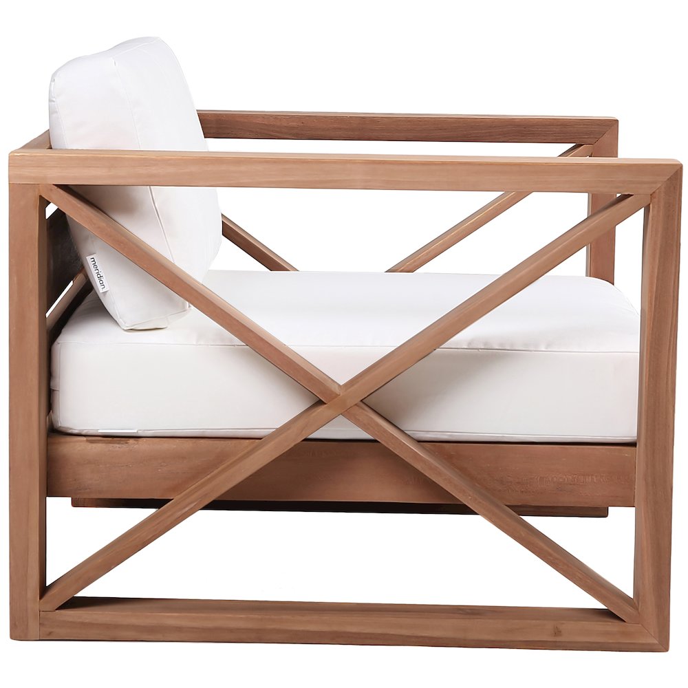 Anguilla Off White Water Resistant Fabric Outdoor Chair