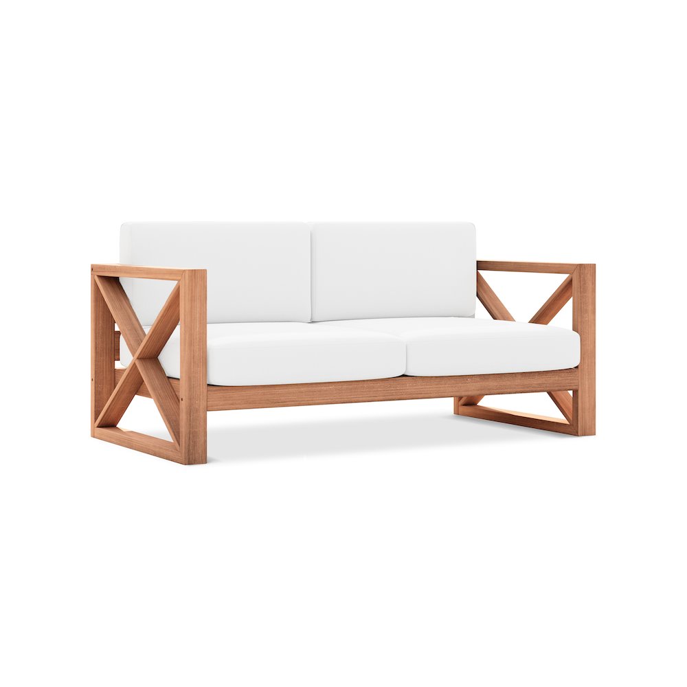 Anguilla Off White Water Resistant Fabric Outdoor Loveseat