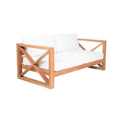 Anguilla Off White Water Resistant Fabric Outdoor Loveseat
