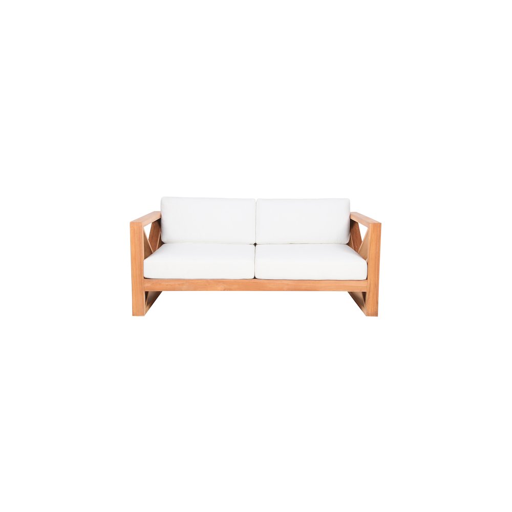 Anguilla Off White Water Resistant Fabric Outdoor Loveseat