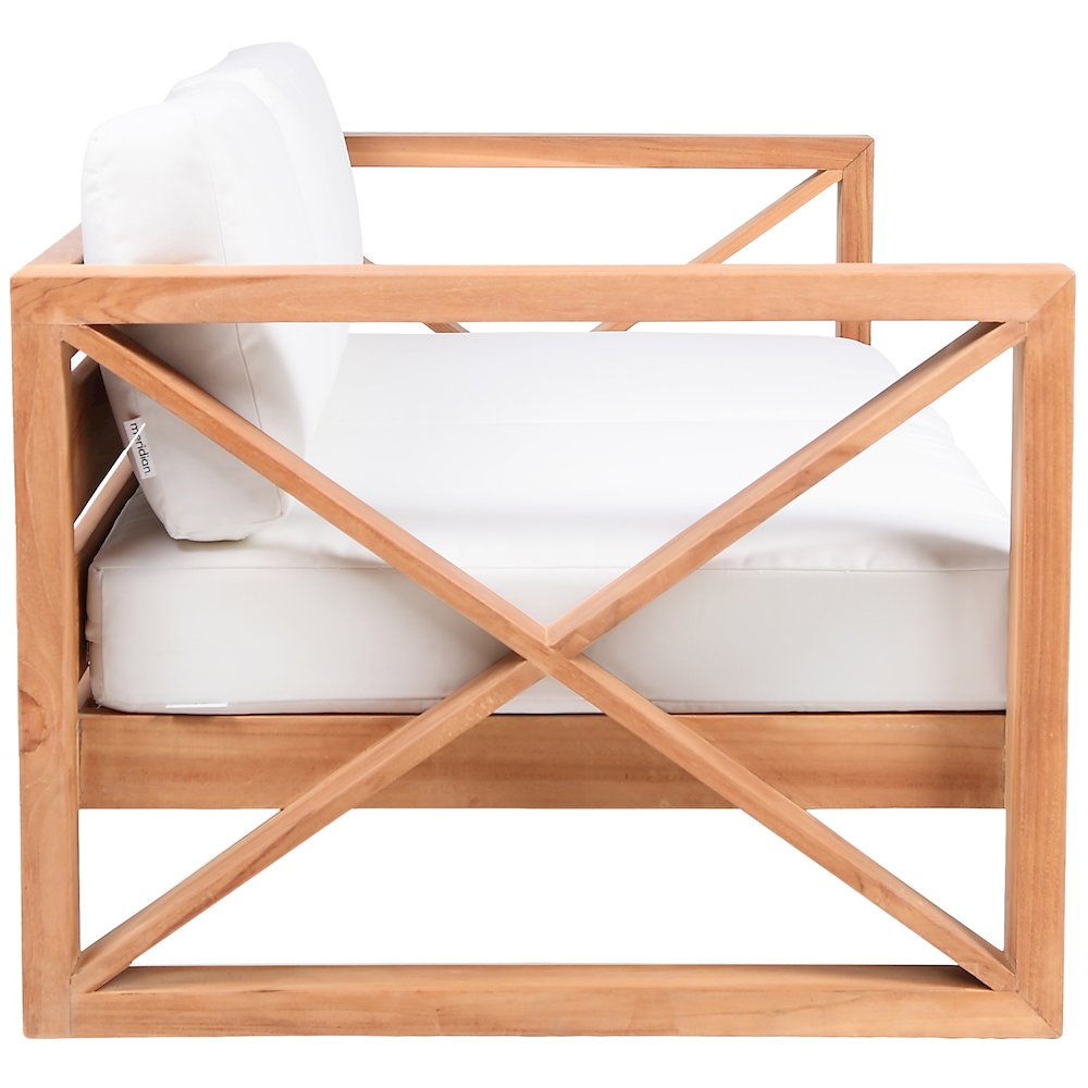 Anguilla Off White Water Resistant Fabric Outdoor Loveseat