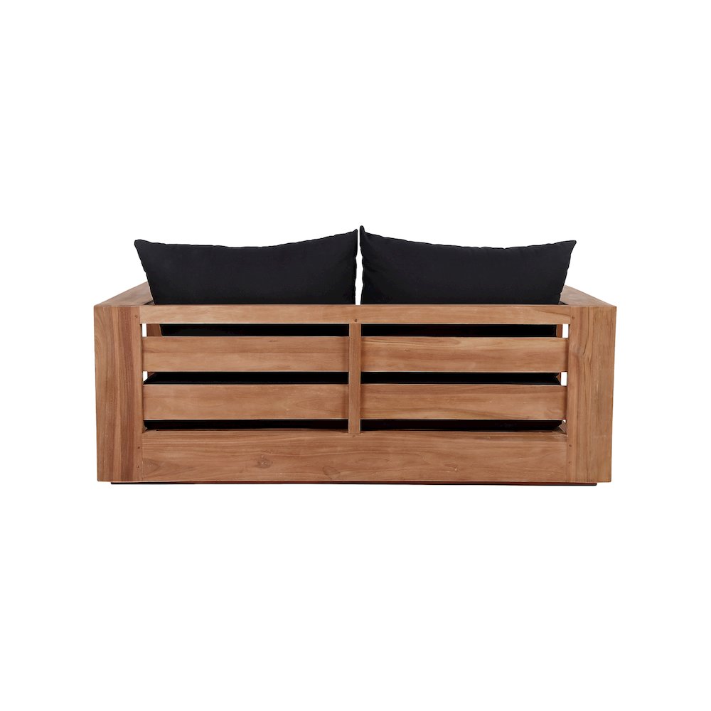 Tulum Black Water Resistant Fabric Outdoor Loveseat
