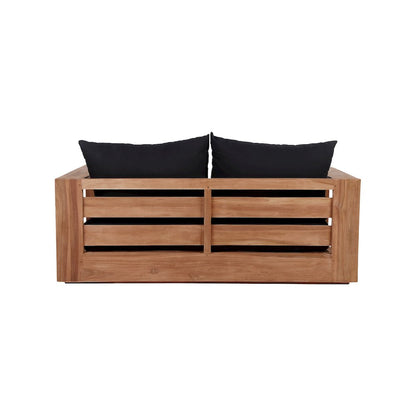 Tulum Black Water Resistant Fabric Outdoor Loveseat