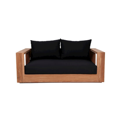 Tulum Black Water Resistant Fabric Outdoor Loveseat