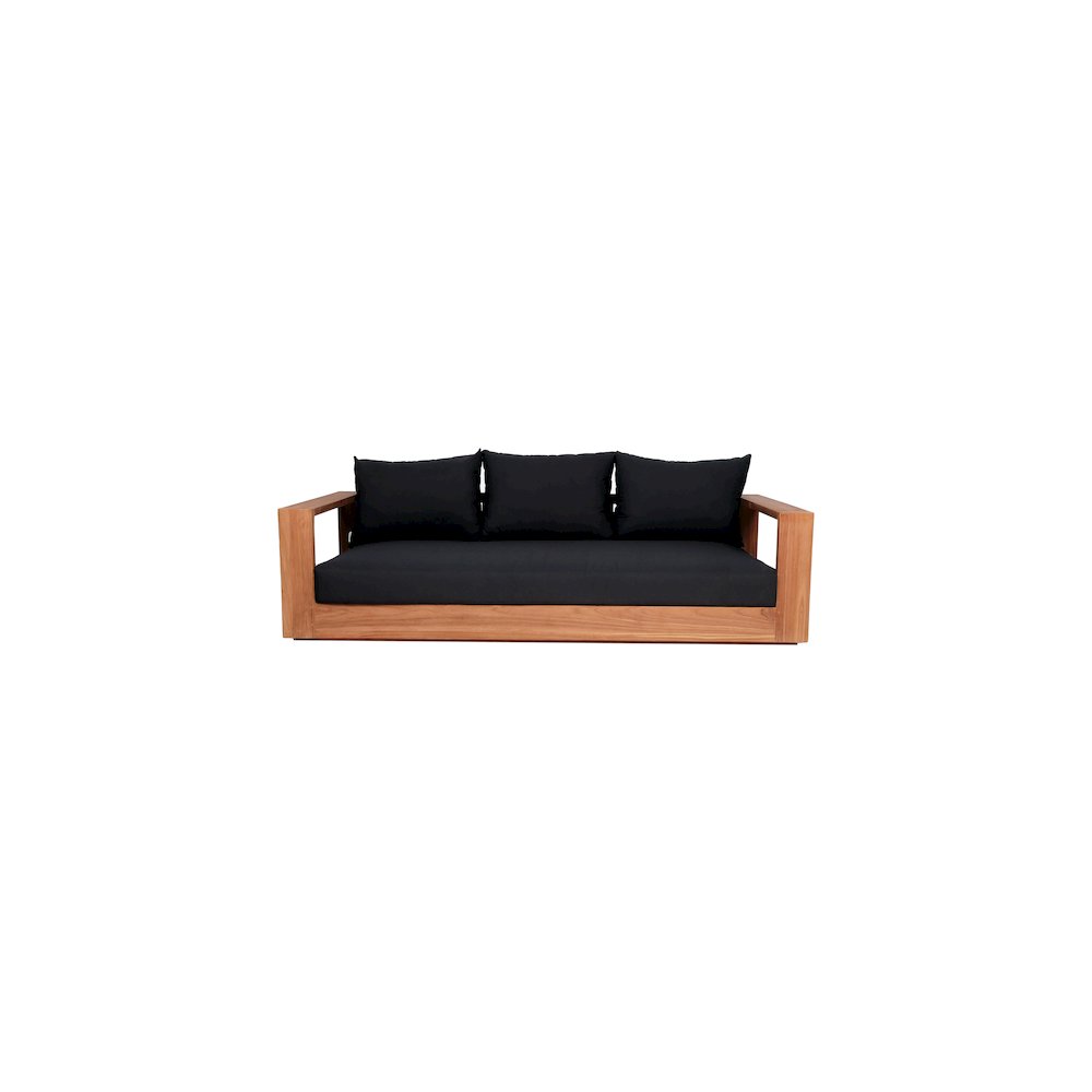 Tulum Black Water Resistant Fabric Outdoor Sofa