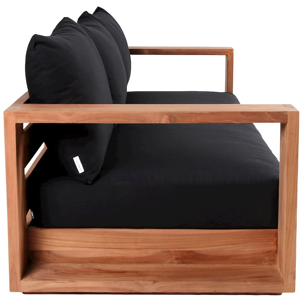 Tulum Black Water Resistant Fabric Outdoor Sofa