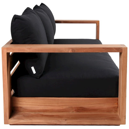 Tulum Black Water Resistant Fabric Outdoor Sofa