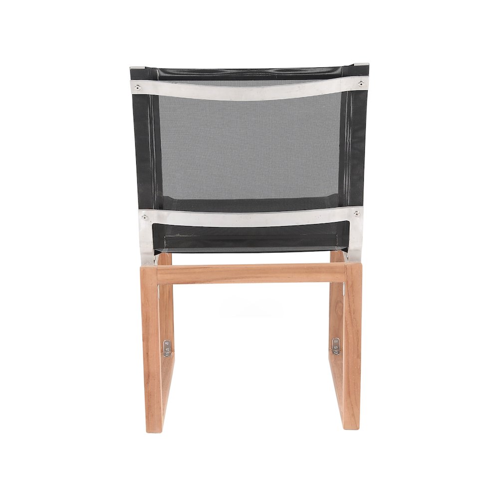 Tulum Black Water Resistant Fabric Outdoor Patio Dining Side Chair