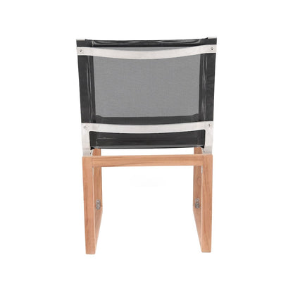 Tulum Black Water Resistant Fabric Outdoor Patio Dining Side Chair