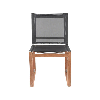 Tulum Black Water Resistant Fabric Outdoor Patio Dining Side Chair