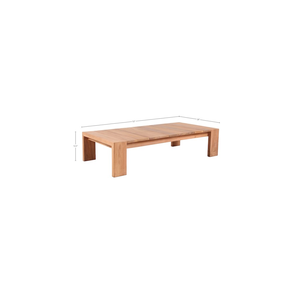 Tulum Natural Teak Outdoor Coffee Table
