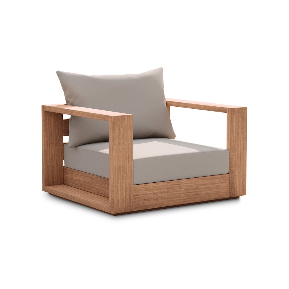 Tulum Grey Water Resistant Fabric Outdoor Chair