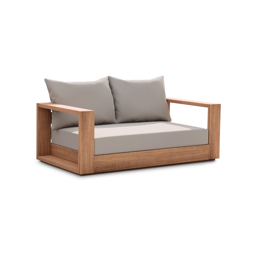 Tulum Grey Water Resistant Fabric Outdoor Loveseat