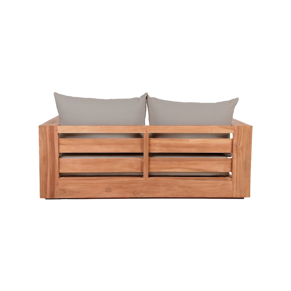 Tulum Grey Water Resistant Fabric Outdoor Loveseat
