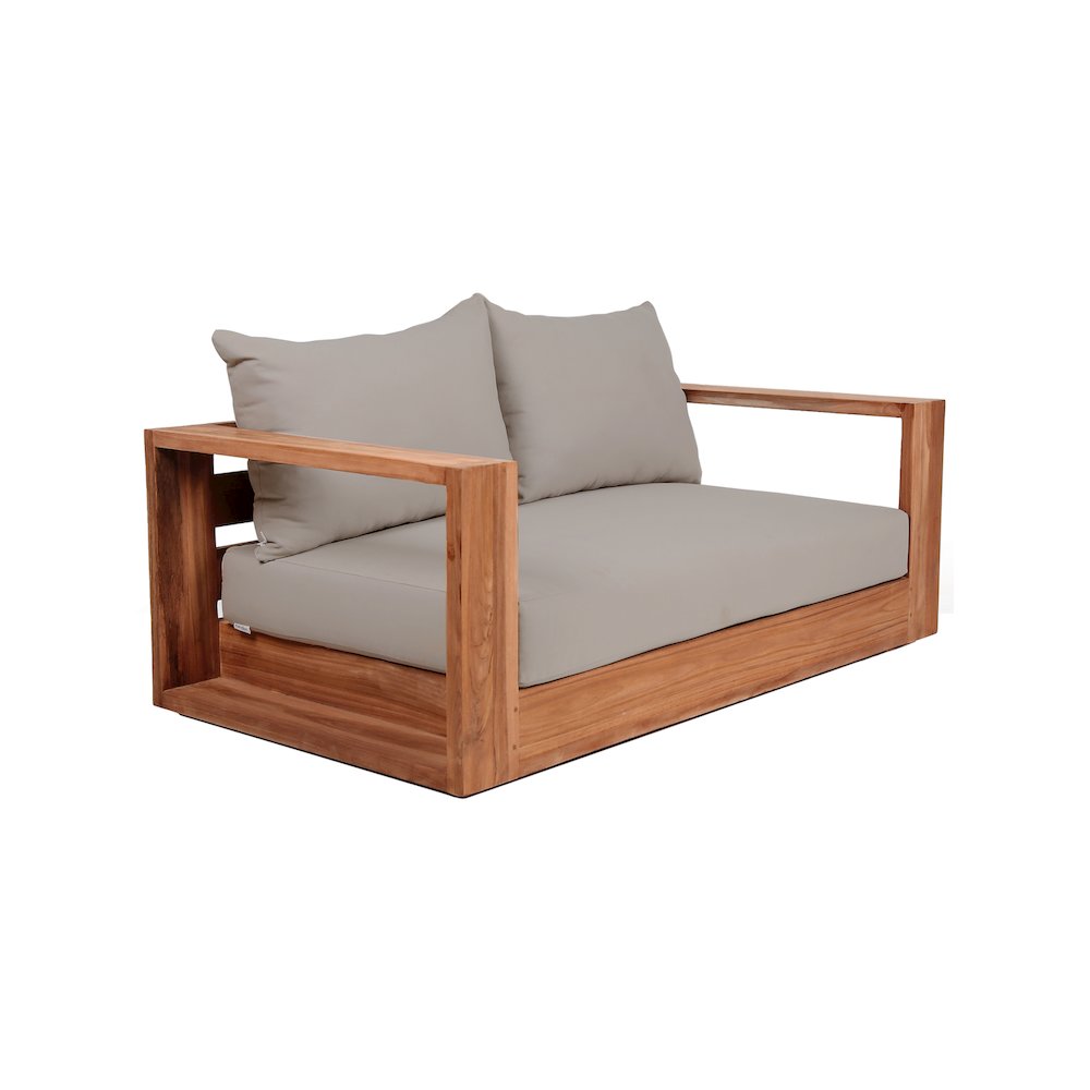 Tulum Grey Water Resistant Fabric Outdoor Loveseat