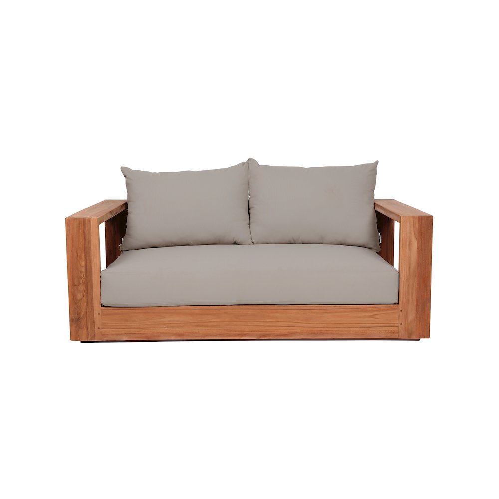 Tulum Grey Water Resistant Fabric Outdoor Loveseat
