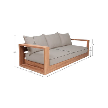 Tulum Grey Water Resistant Fabric Outdoor Sofa