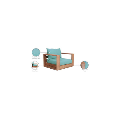 Tulum Blue Water Resistant Fabric Outdoor Chair