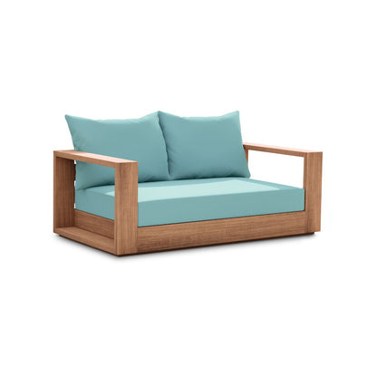 Tulum Blue Water Resistant Fabric Outdoor Loveseat