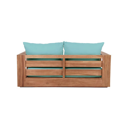Tulum Blue Water Resistant Fabric Outdoor Loveseat
