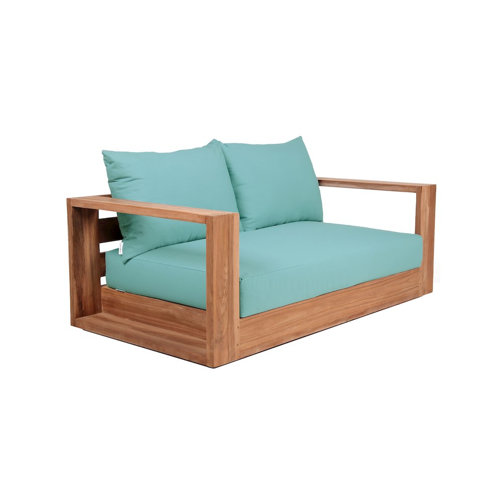 Tulum Blue Water Resistant Fabric Outdoor Loveseat