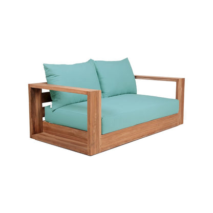 Tulum Blue Water Resistant Fabric Outdoor Loveseat