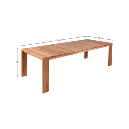Tulum Natural Teak Outdoor Patio Dining Table
