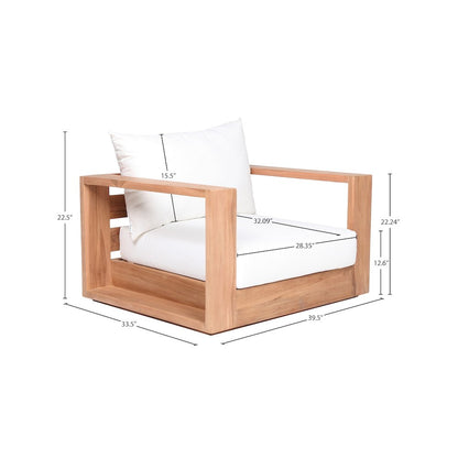 Tulum Off White Water Resistant Fabric Outdoor Chair