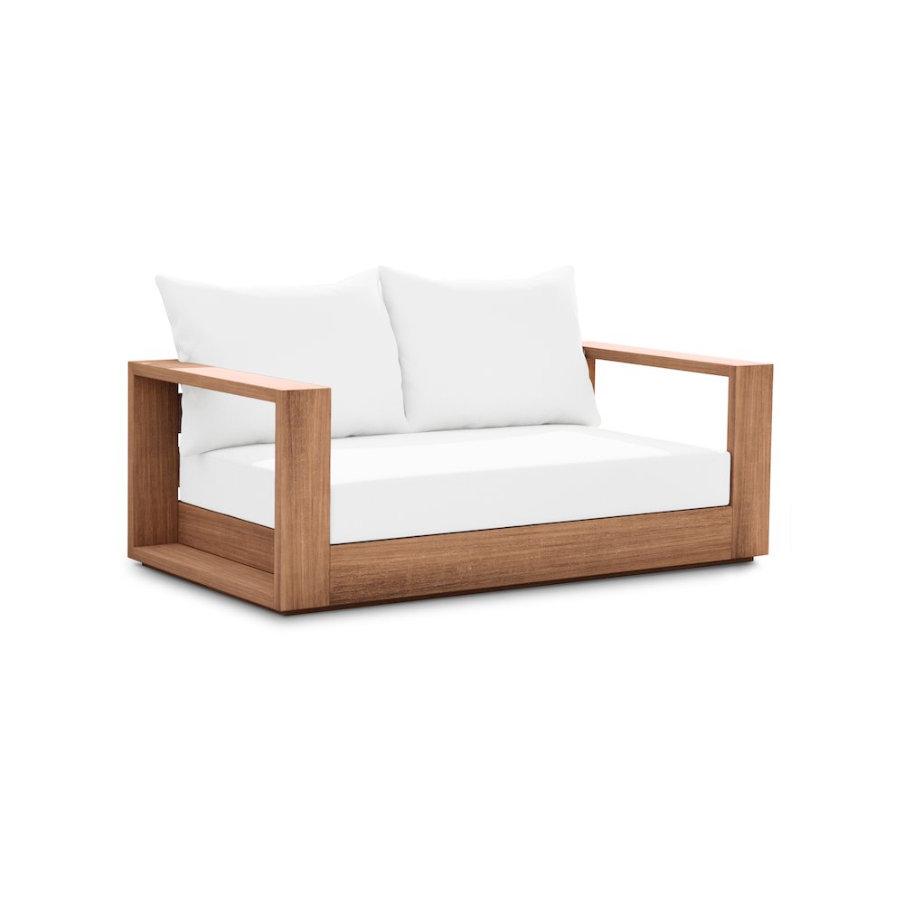Tulum Off White Water Resistant Fabric Outdoor Loveseat