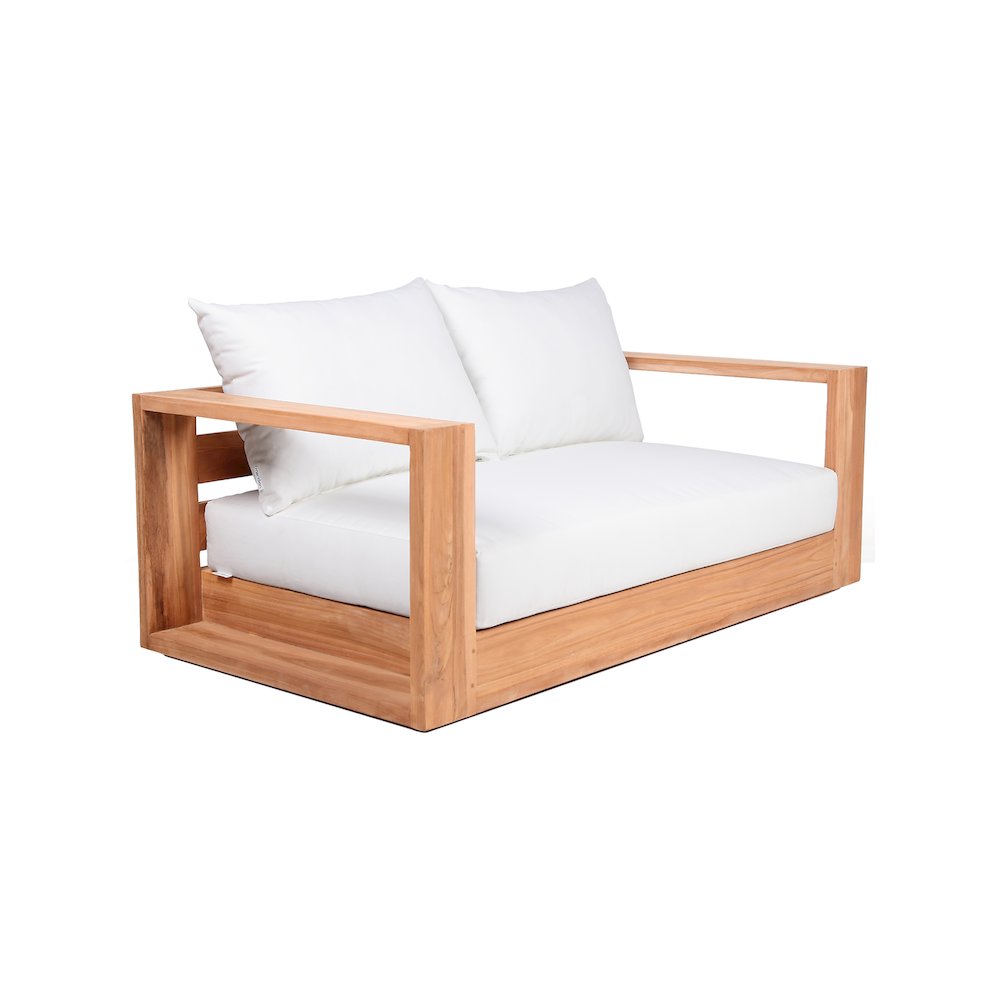 Tulum Off White Water Resistant Fabric Outdoor Loveseat