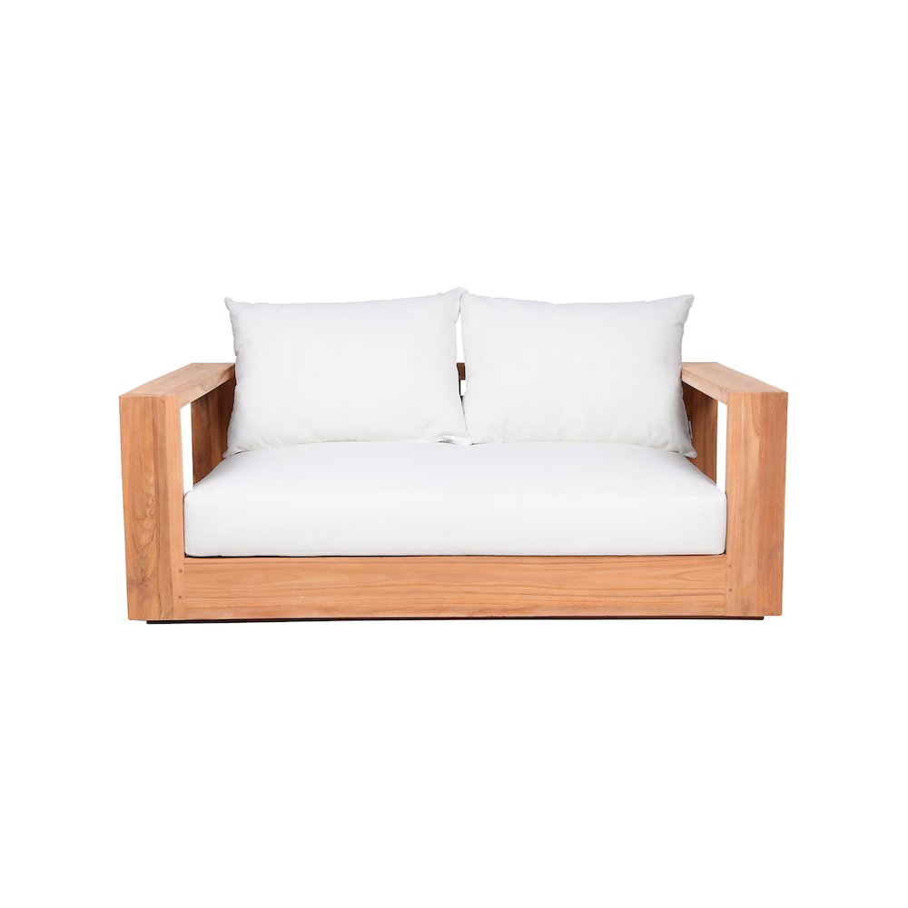 Tulum Off White Water Resistant Fabric Outdoor Loveseat