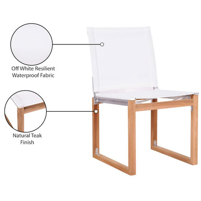 Tulum Off White Water Resistant Fabric Outdoor Patio Dining Side Chair