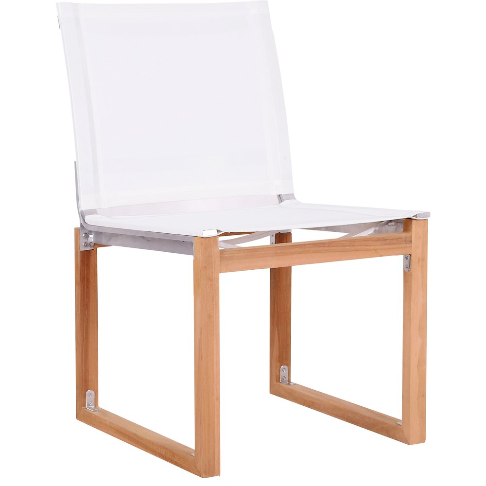 Tulum Off White Water Resistant Fabric Outdoor Patio Dining Side Chair