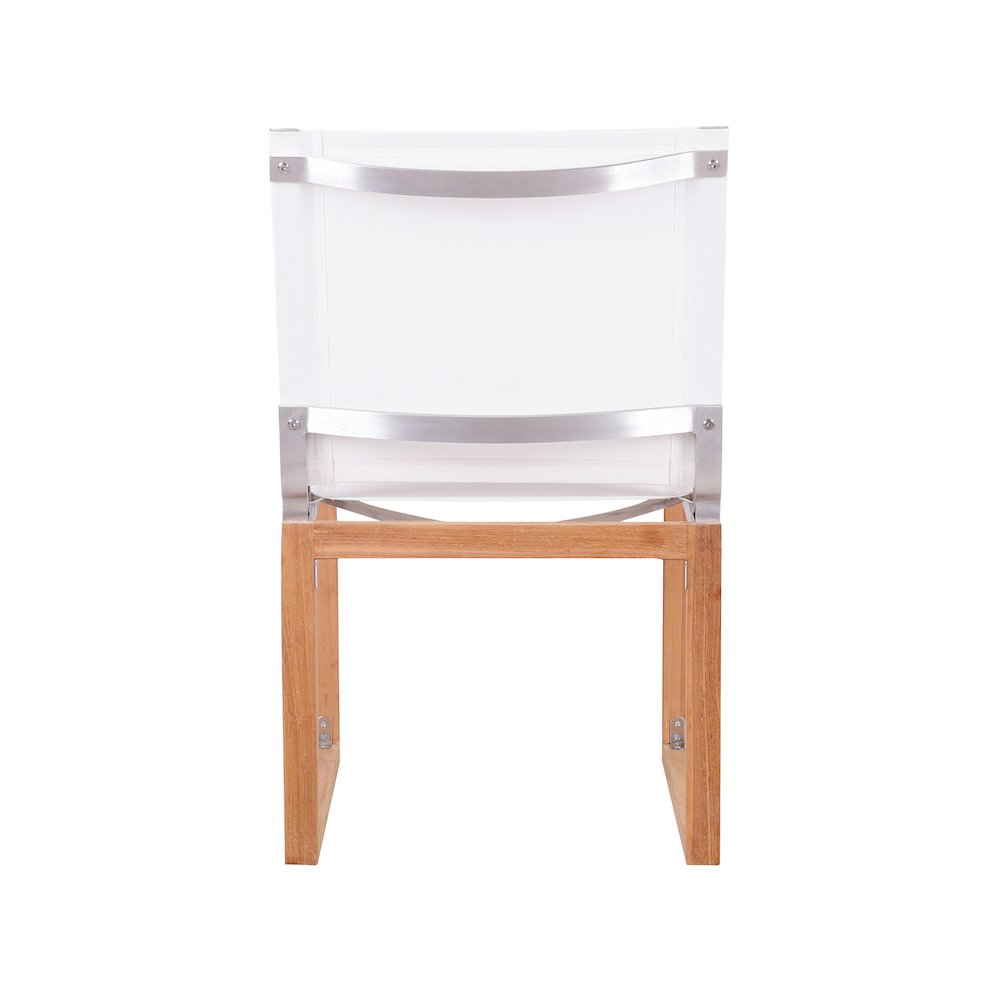 Tulum Off White Water Resistant Fabric Outdoor Patio Dining Side Chair