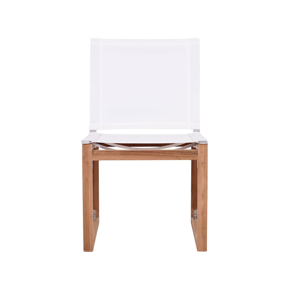 Tulum Off White Water Resistant Fabric Outdoor Patio Dining Side Chair
