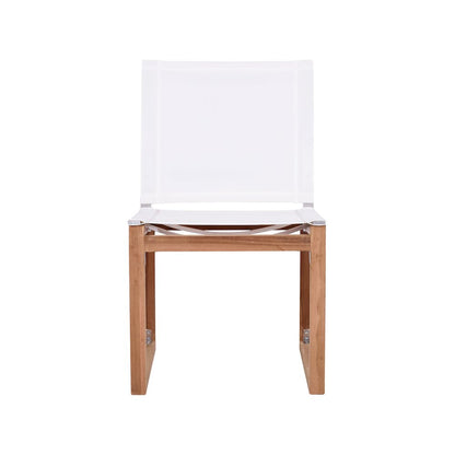 Tulum Off White Water Resistant Fabric Outdoor Patio Dining Side Chair