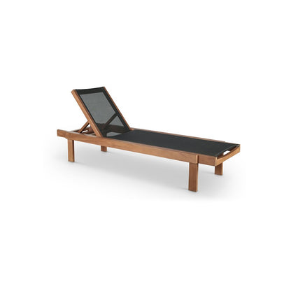 Tulum Black Water Resistant Fabric Outdoor Patio Lounger