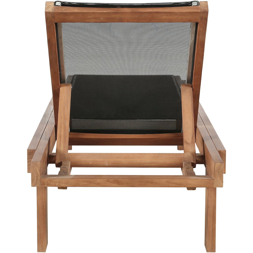 Tulum Black Water Resistant Fabric Outdoor Patio Lounger