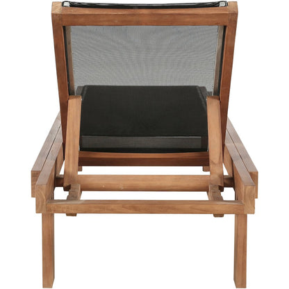 Tulum Black Water Resistant Fabric Outdoor Patio Lounger