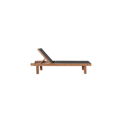 Tulum Black Water Resistant Fabric Outdoor Patio Lounger