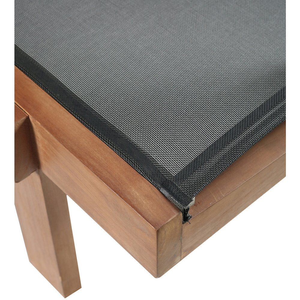 Tulum Black Water Resistant Fabric Outdoor Patio Lounger
