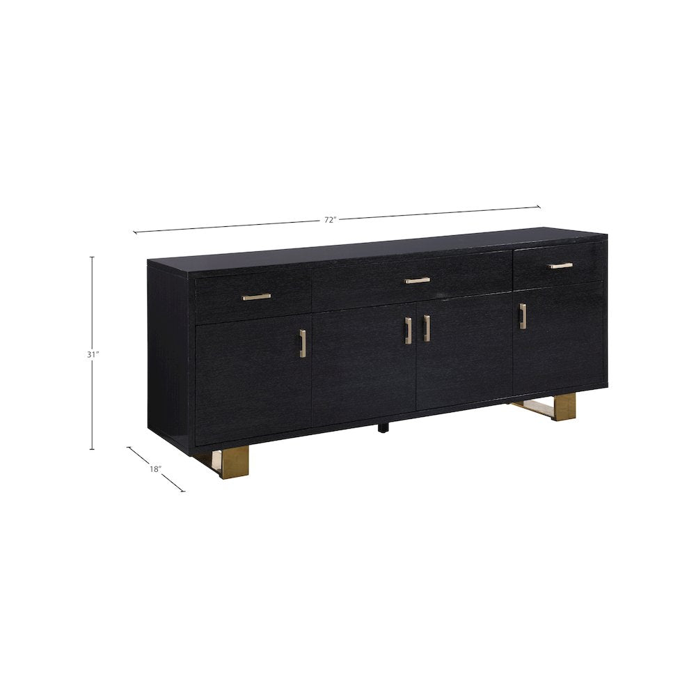 Excel Grey Oak Veneer Lacquer Sideboard/Buffet