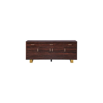 Excel Brown Zebra Wood Veneer Lacquer Sideboard/Buffet