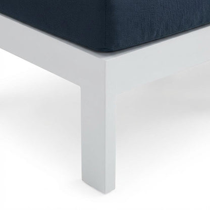Navy Fabric Outdoor Patio Modular Sofa, Contemporary Style, Durable Material
