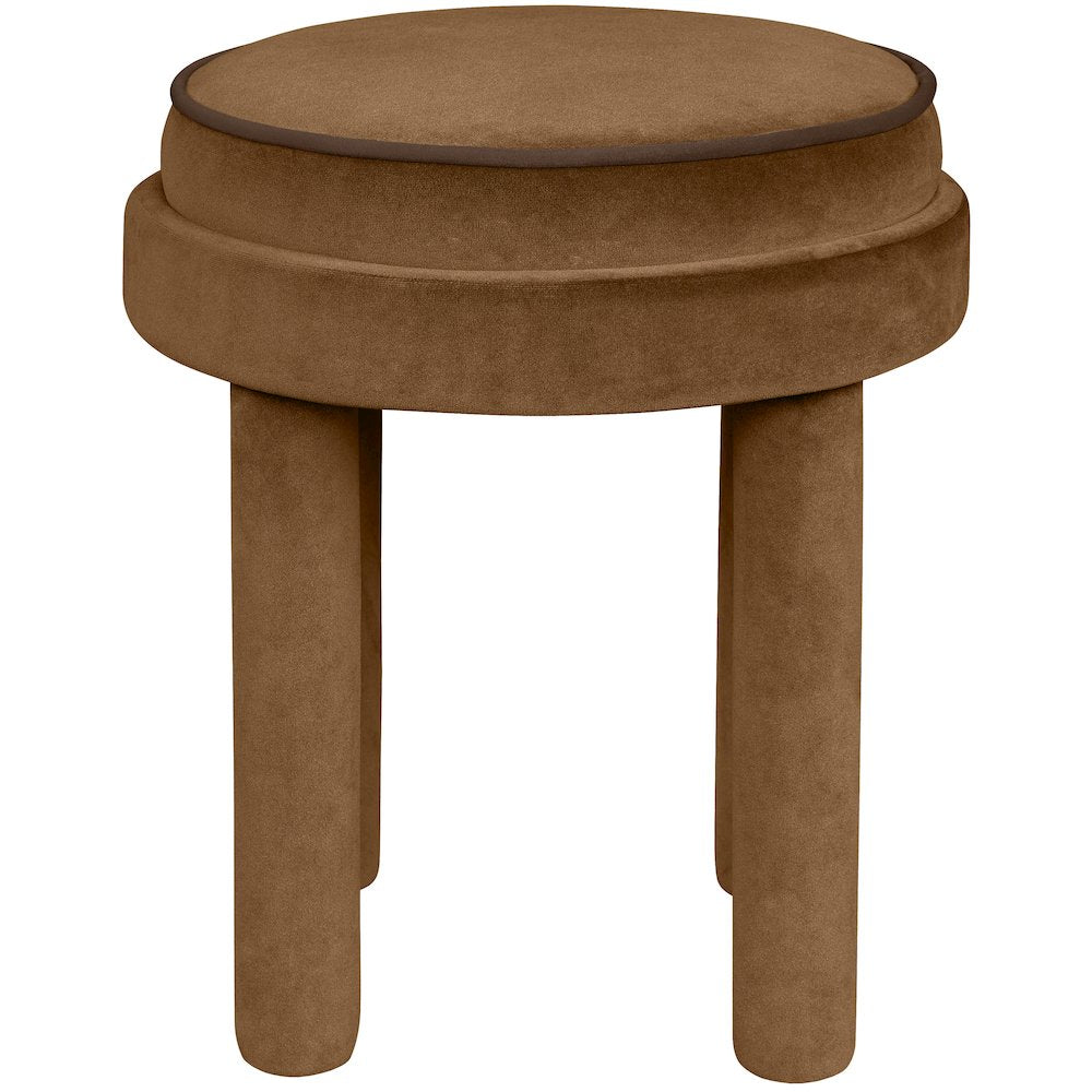 Velin Saddle Velvet Upholstered Ottoman / Stool