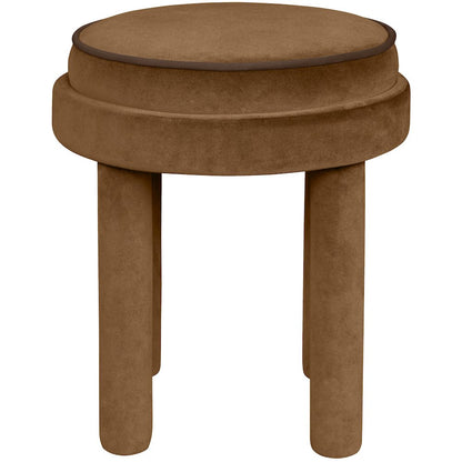 Velin Saddle Velvet Upholstered Ottoman / Stool