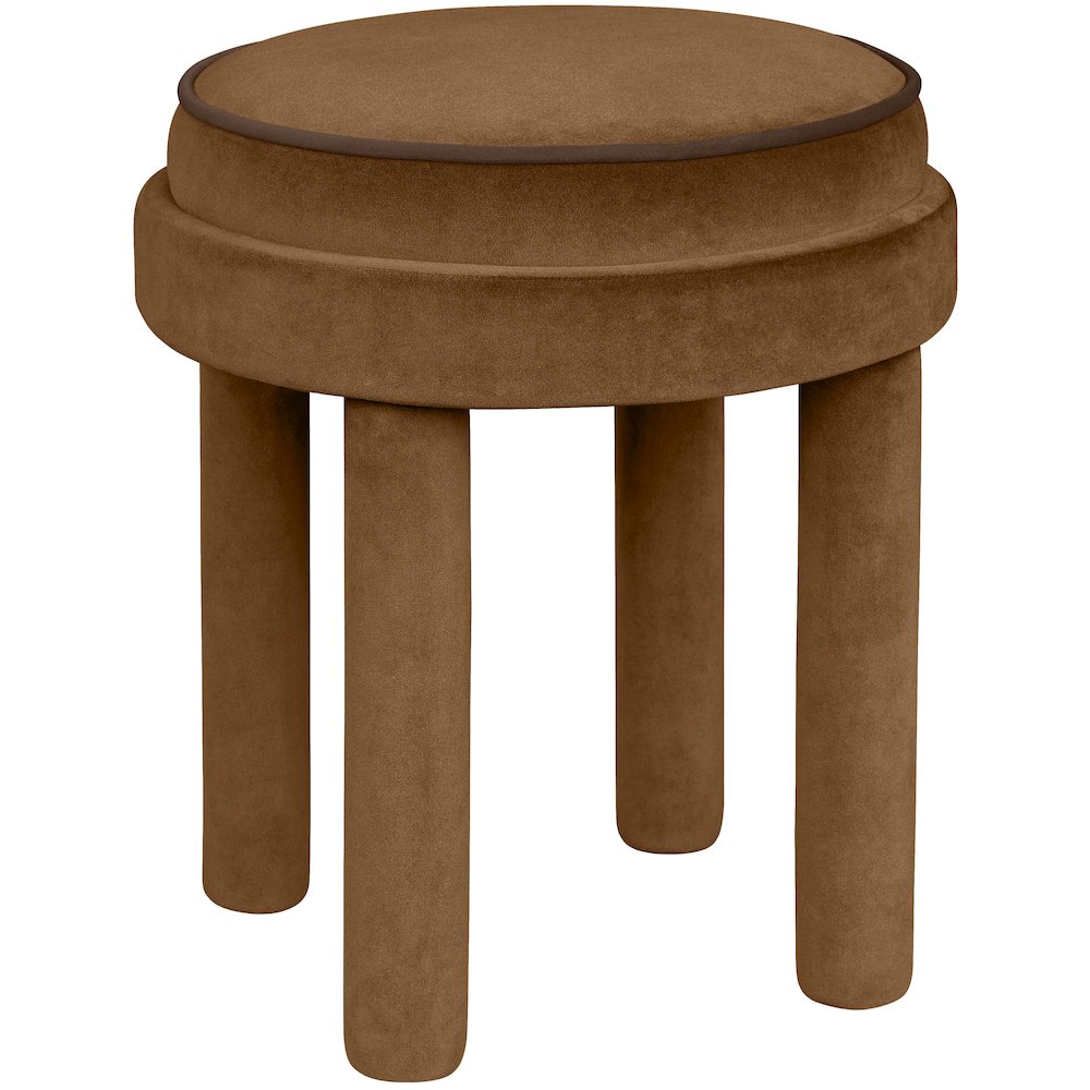 Velin Saddle Velvet Upholstered Ottoman / Stool